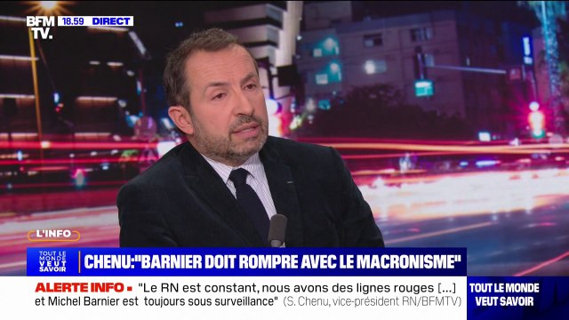 Pour éviter la censure du RN, Michel Barnier doit démontrer qu'il rompt avec le macronisme , assure Sébastien Chenu