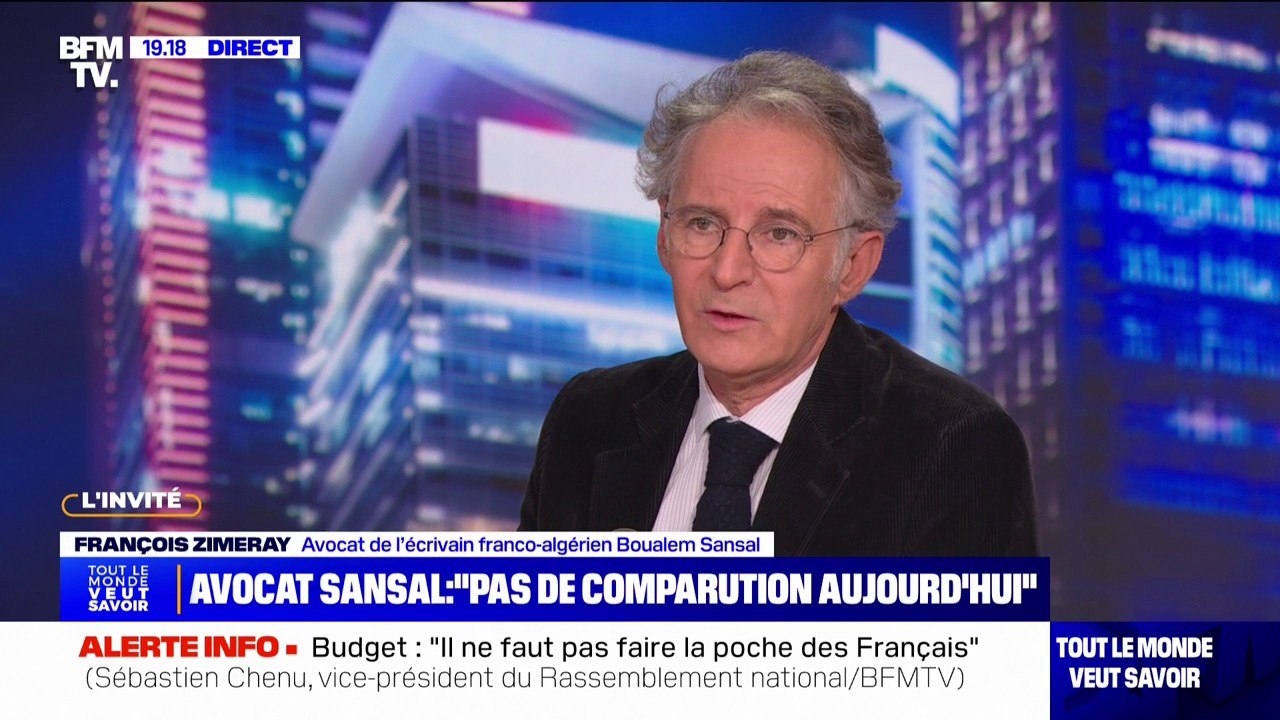 Arrestation de Boualem Sansal: "Je tiendrais les autorités comme responsables de tout ce qu'il pourrait lui arriver"