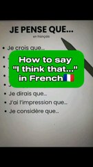 How to say "I think that" in French 🇨🇵|Improve your French with Alain and Moh 😀