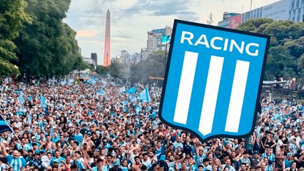 Así celebra Racing en el Obelisco tras ganar la Copa Sudamericana 2024