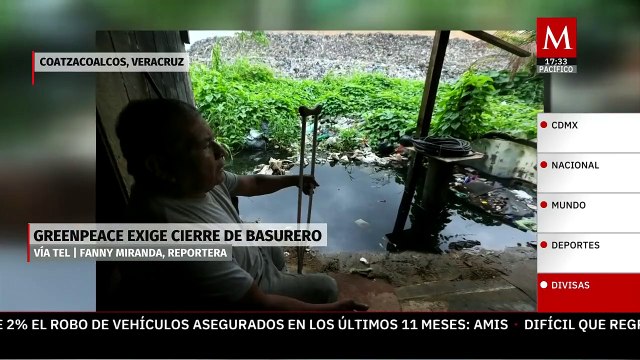 Activistas de Greenpeace exigen la clausura del basurero de Villa Allende, en Coatzacoalcos