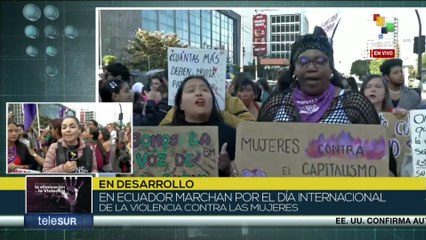 Ciudadanos se movilizan contra la violencia machista en Ecuador