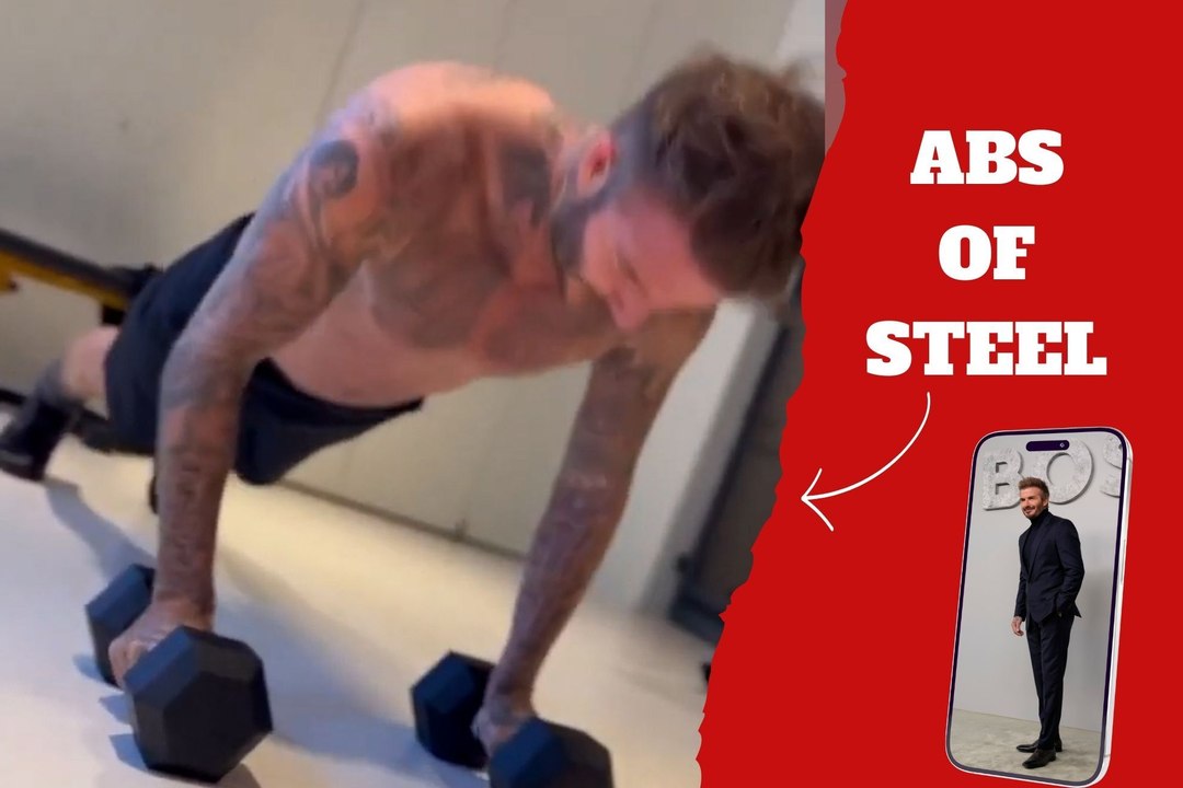 David Beckham shirtless push-ups shows why the soccer legend stays in top shape at 49 years old