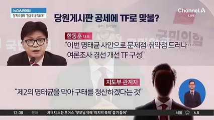 한동훈, 당원게시판 공세에 TF로 맞불?