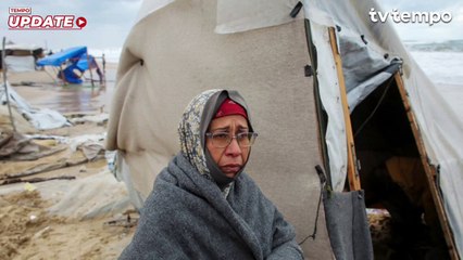 Hujan Badai Banjiri Tenda-tenda Pengungsi Palestina di Jalur Gaza