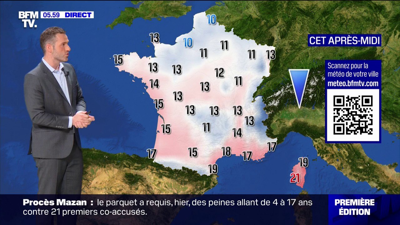 De la pluie et des nuages dans le Nord et du soleil dans le Sud, avec des températures comprises entre 10°C et 21°C... La météo de ce mardi 26 novembre