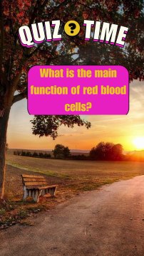 What is the main function of the red blood cells ? quiz video