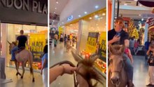 ショッピングモールにロバで入場する男性の面白い動画がブラジルで話題に