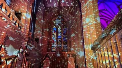 First look at Bristol Cathedral's stunning new light and sound show Luxmuralis with queues out the door