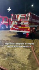 Depósito de empresa é atingido por incêndio em Igrejinha