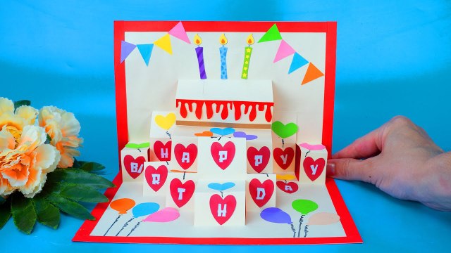 How to Make 3D Birthday Card 🎀 A Step By Step Tutorial 💕 Pop Up Birthday Card 💕 DIY Birthday Card