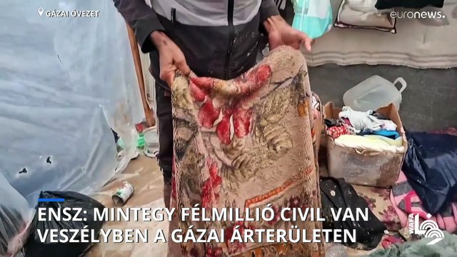 Palesztin menekültek sátortáborát árasztotta el a tenger a Gázai övezetben