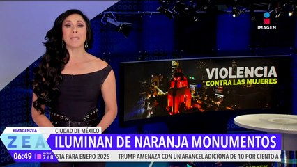 La CDMX ilumina monumentos y edificios de color naranja por el 25N