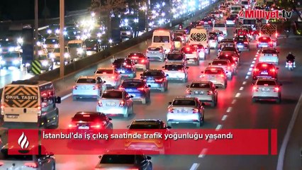 İstanbul'da iş çıkış saatlerinde trafik yoğunluğu