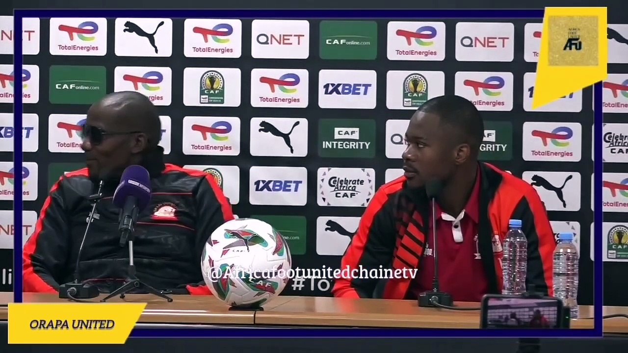 #COUPEDELACAF 🏆 : La conférence de presse d'avant match de l'équipe #OrapaUnited 🟡🔴🇧🇼 avant le match contre l'#USMA 🔴⚫🇩🇿