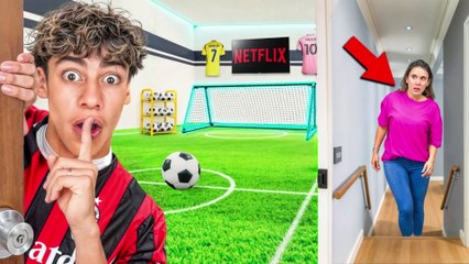 I Built a SECRET Soccer Field in My Room