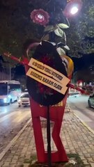 Isparta'da şehit kardeşinden Devlet Bahçeli Caddesi'ne çelenk