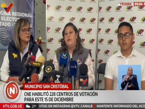 CNE de Táchira habilitó 228 centros de votación para la elección de jueces y juezas de paz comunal