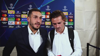 Koke y Griezmann celebran los 100 partidos en Champions
