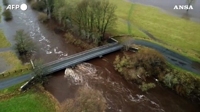 Regno Unito, le inondazioni nella valle di Wensleydale causate dalla tempesta Bert