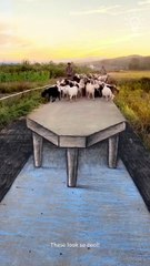 #The Best Creative Amazing 3D on Road Observe the reactions of People Vehicle or Animals crossing