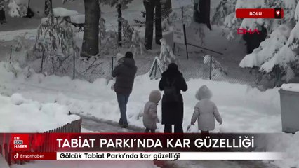 Gölcük Tabiat Parkı'nda kar güzelliği