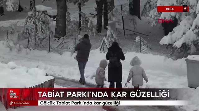 Gölcük Tabiat Parkı'nda kar güzelliği
