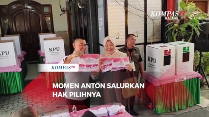 Momen Calon Wali Kota Malang Moch Anton Salurkan Hak Suaranya