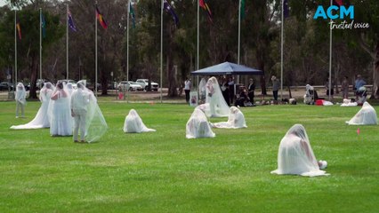 Ghosts of Murdered Women at Parliament House, Canberra, November 25, 2024.