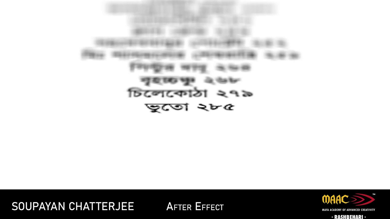 After Effects By The Student Of MAAC Rashbehari