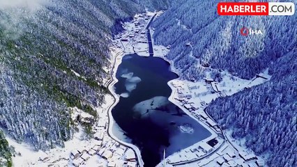 Uzungöl'de Kış Manzarası Öğrencileri Büyüledi