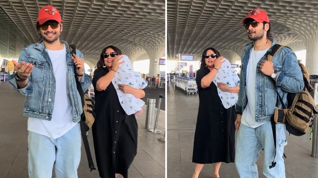Richa Chadha & Ali Fazal Get Clicked At The Mumbai Airport With Their Cute Little Daughter!