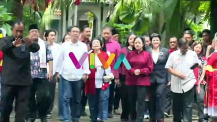 Tarian Tradisional Sambut Megawati-Puan Saat Nyoblos Bareng
