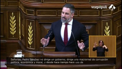 Abascal: "Pedro Sánchez está profundamente enamorado, como él decía. Pero lo está de sí mismo"