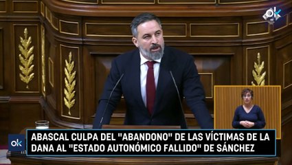 Abascal culpa del "abandono" de las víctimas de la DANA al "estado autonómico fallido" de Sánchez
