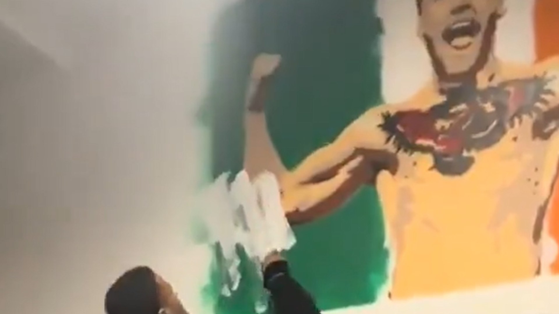 Connor McGregor mural now being erased from gyms.