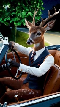 Anthropomorphic Animals on a Midnight Drive | Stunning Visual Storytelling