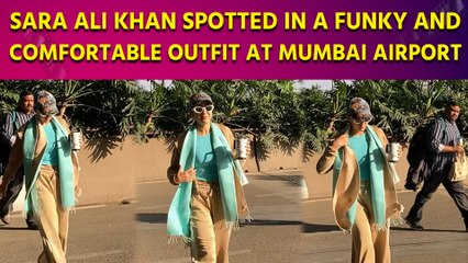 Sara Ali Khan Spotted in a Funky and Comfortable Outfit at Mumbai Airport