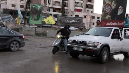 احتفالات لمناصري حزب الله في الضاحية الجنوبية لبيروت