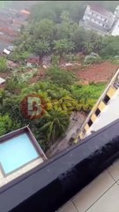 Deslizamento de terra encobre três casas na Saramandaia