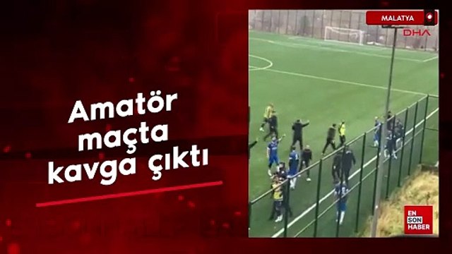 Malatya'da amatör maçta kavga çıktı