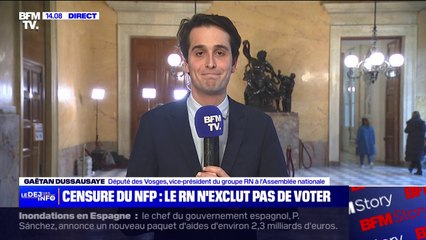 Budget: "Le chantage de la part du gouvernement est absolument odieux", estime Gaëtan Dussausaye, député RN des Vosges