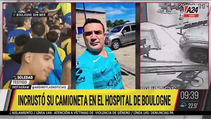 🚨 IMPUNIDAD: UN BARRA BRAVA DE BOCA ESTRELLÓ SU CAMIONETA CONTRA LA GUARDIA DEL HOSPITAL SAN ISIDRO