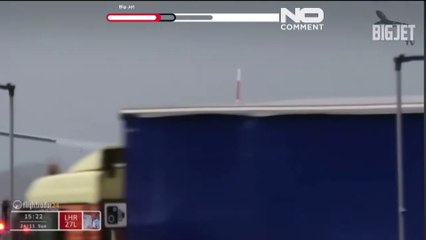 Sturm Bert: Flieger kämpft an Londoner Flughafen gegen die Windböen