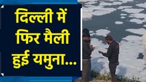 Kalindi Kunj में Yamuna River के पानी में बड़े पैमाने पर तैरता दिखा सफेद झाग