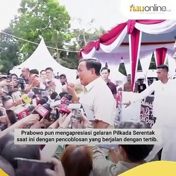 Selesai Nyoblos Pilkada 2024, Prabowo: Terserah Rakyat Pilih yang Baik
