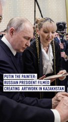 Putin the Painter: Watch Russian President creating artwork in Kazakhstan