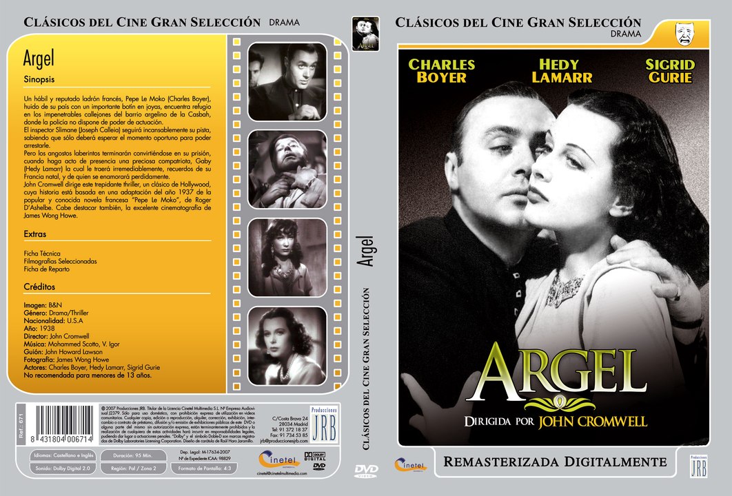 ARGEL (ALGIERS, 1938, CHARLES BOYER, HEDY LAMARR, ESPAÑOL)