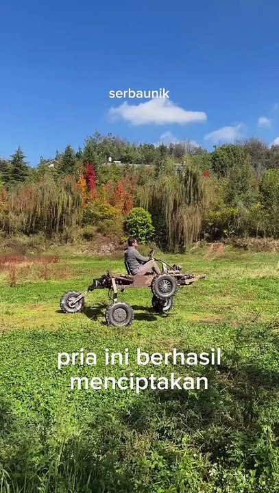 seorang pria membuat mobil serba guna