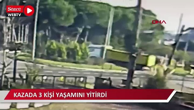 Kamyona arkadan çarpan otomobildeki 3 kişi öldü; kaza kamerada